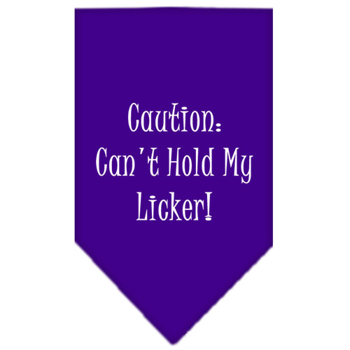 Can't Hold My Licker Screen Print Bandana Purple Large